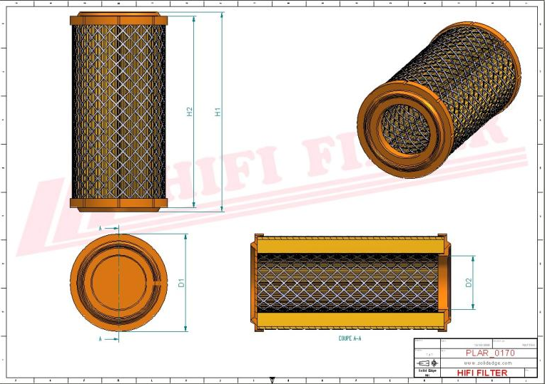 Air filter SA 16683 HIFI FILTER for KUBOTA,YANMAR,AEBI,BOBCAT,CASE